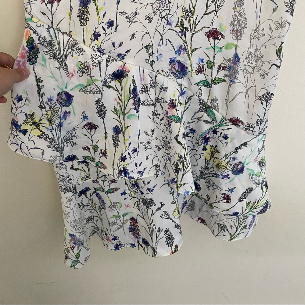 H&M Crêpe Floral Ruffle Hem Midi Dress Size 6 - Picture 10 of 12